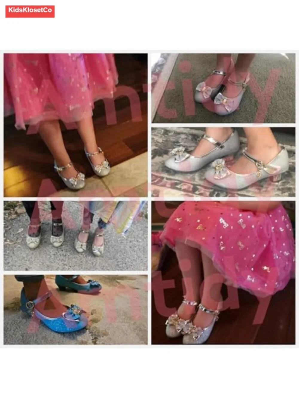 Girls Mary Jane Flats with Low Heel and Velcro Closure